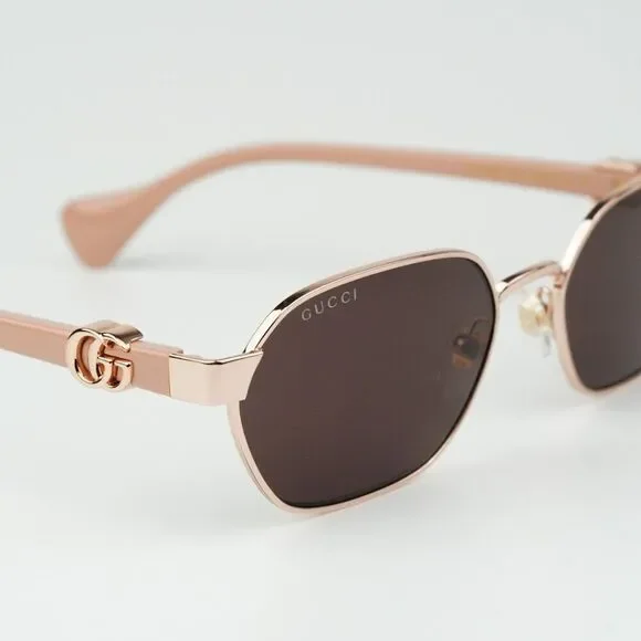 NEW Gucci GG1593S 003 Gold Pink Violet Geometric Unisex Sunglasses GG 1593S - Picture 8 of 12